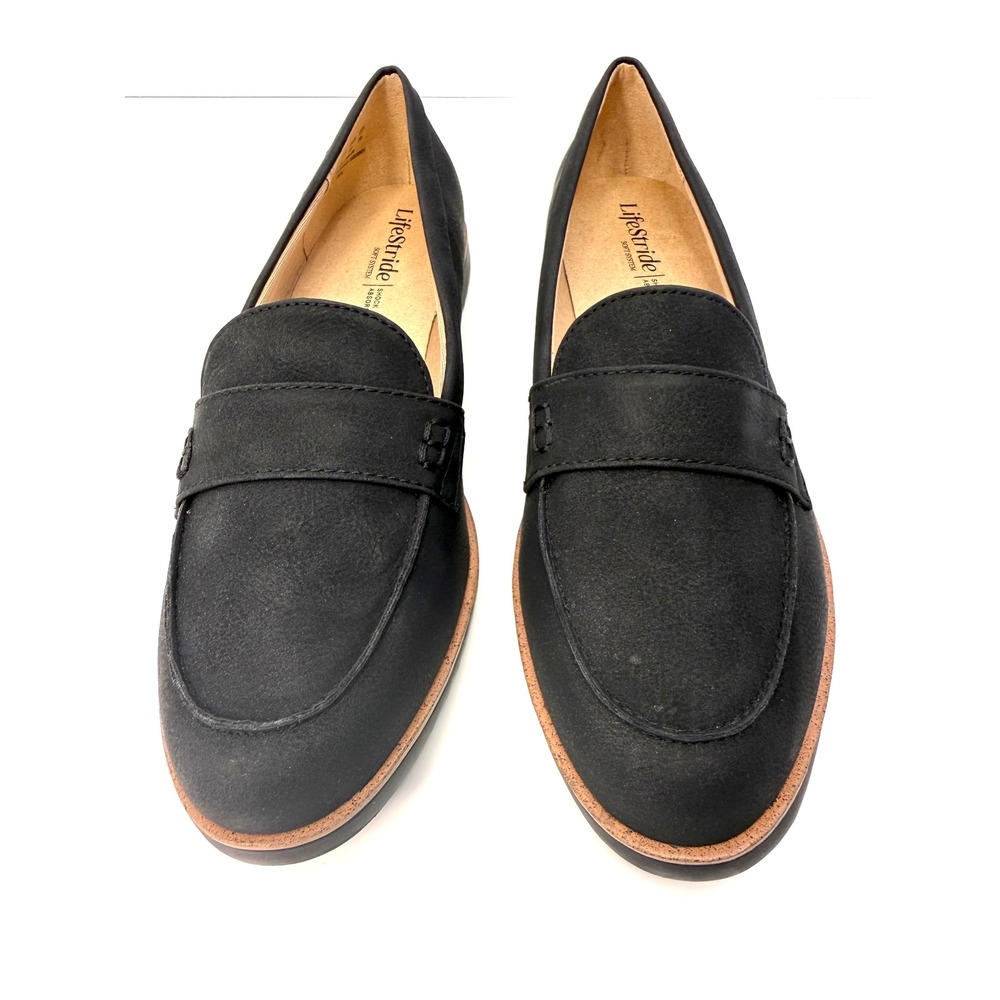 LifeStride Women's Zee Slip On Penny Loafers Black Size 8.5M NWT/BOX
